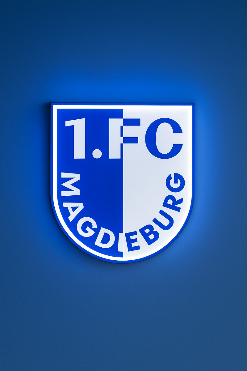 1. FC Magdeburg LED Lampe – Fanartikel in Vereinsfarben