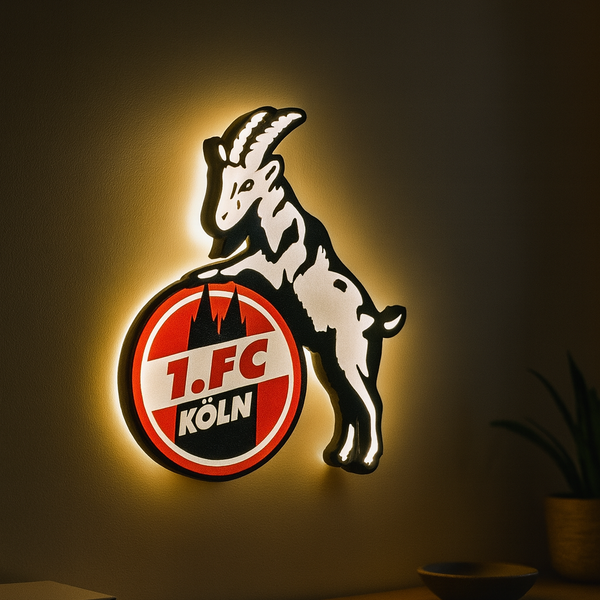 1. FC Köln Geißbock LED Lampe an der wandhängend