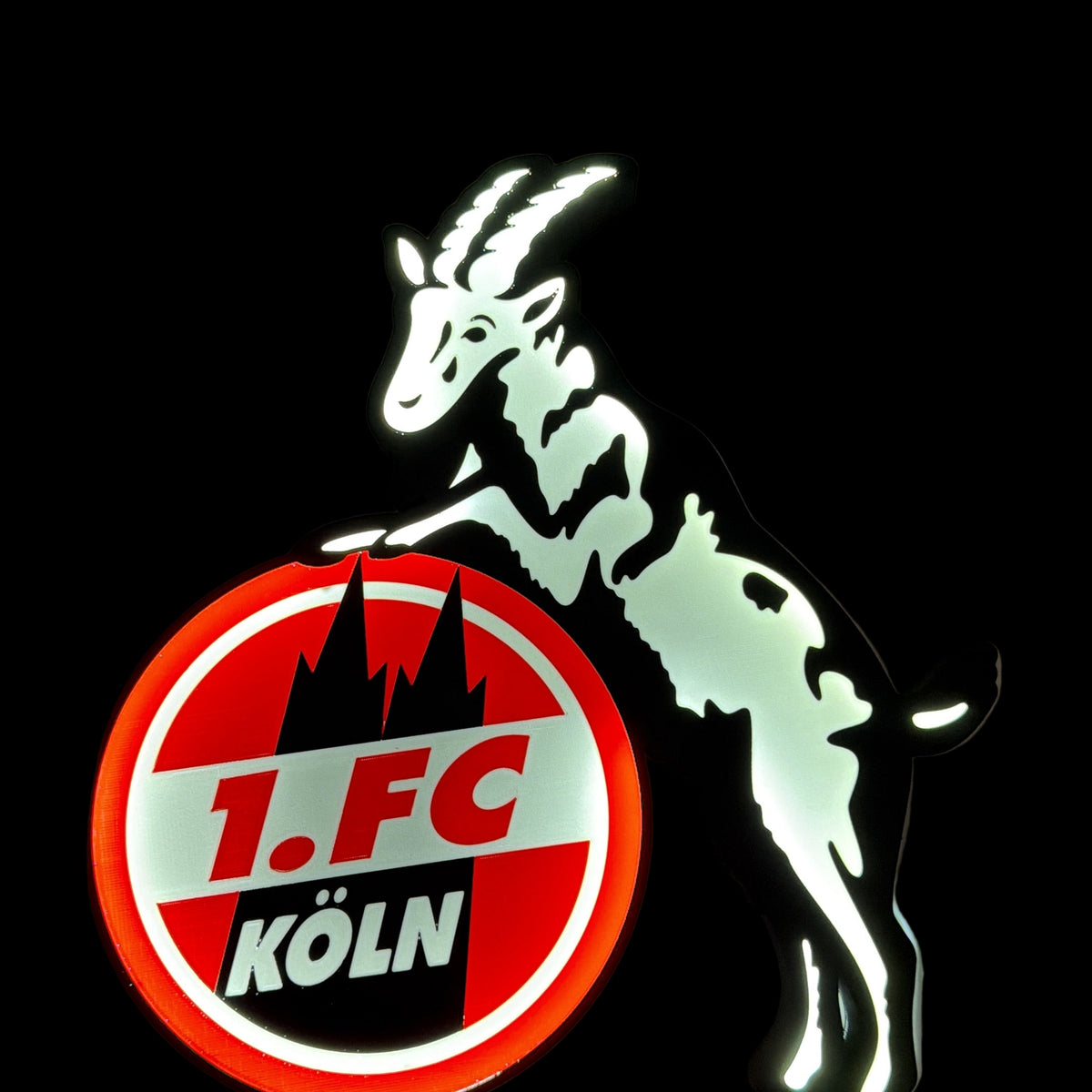 1. FC Köln Geißbock LED Lampe dunkel