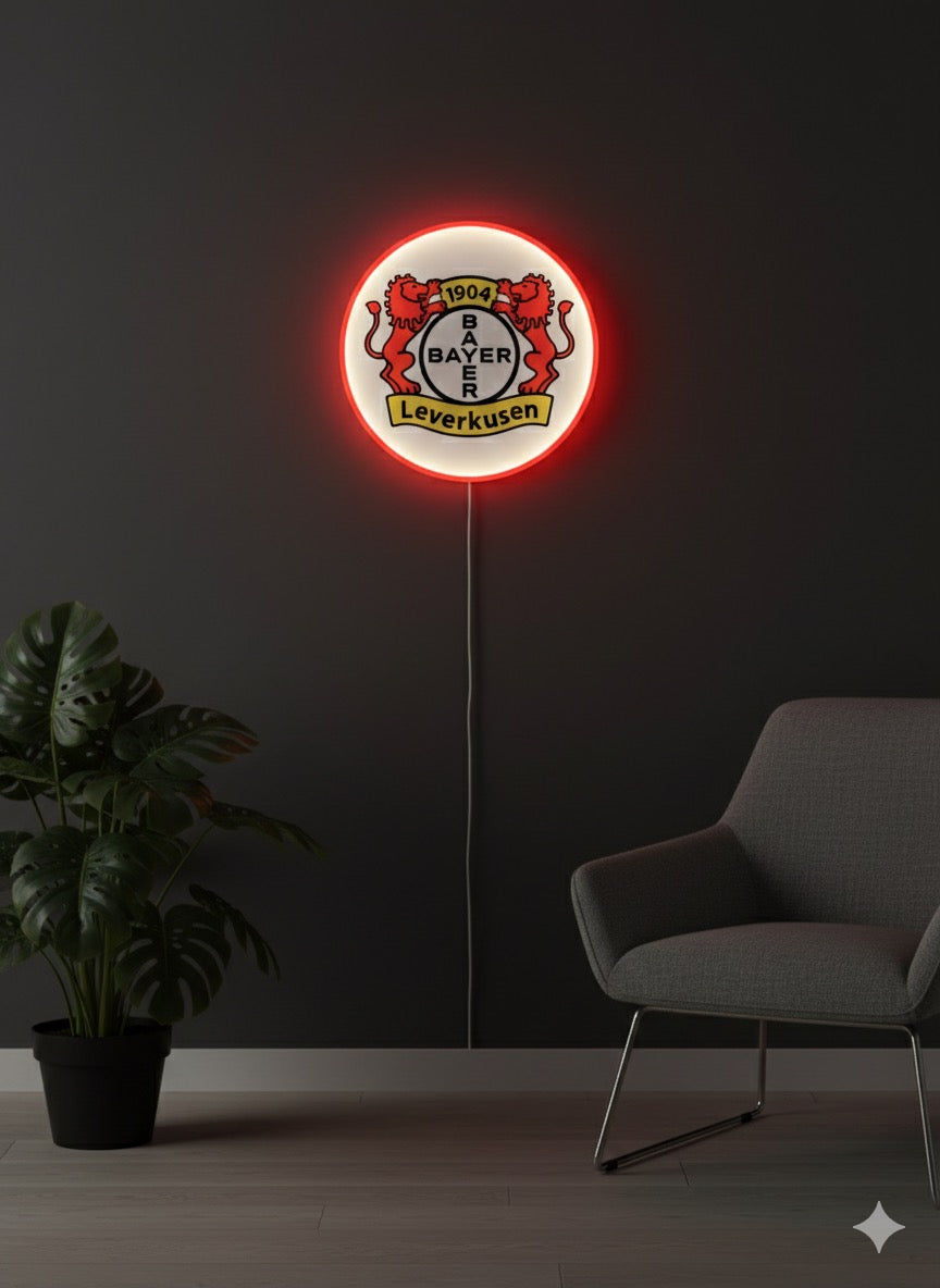 Bayer 04 Leverkusen LED Lampe Rund