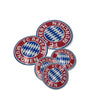 Nahaufnahme des FC Bayern München Stickers mit sichtbarem Peel-Off-Rand