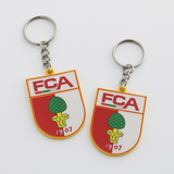 Handgefertigter 3D-gedruckter Schlüsselanhänger mit FCA-Logo in Vereinsfarben