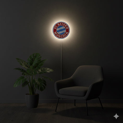 LED-Lampe im FC-Bayern-Design als deko