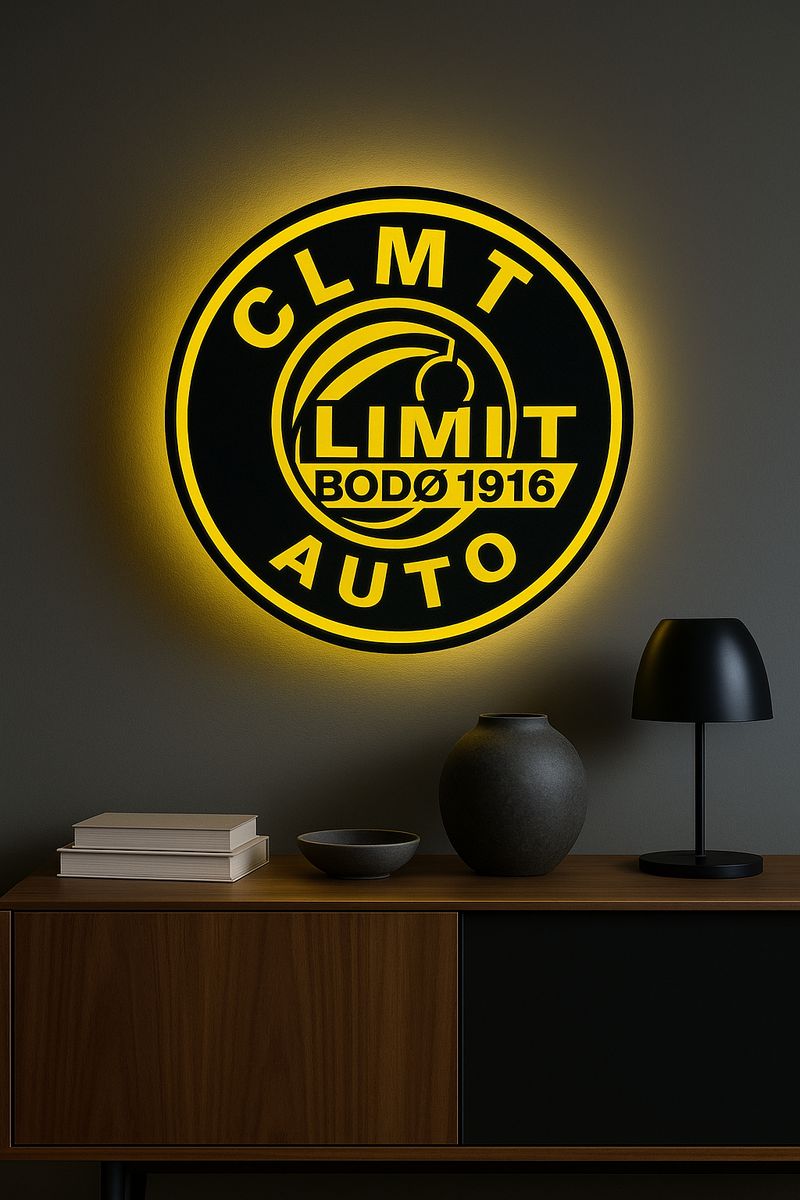Fußball LED Lampe Bodø/Glimt mit klarer Kontur und heller Beleuchtung