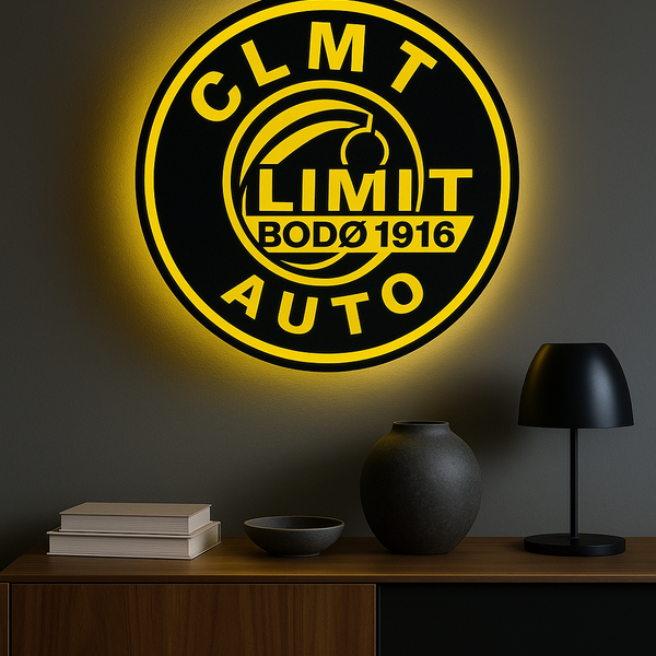 Fußball LED Lampe Bodø/Glimt mit klarer Kontur und heller Beleuchtung