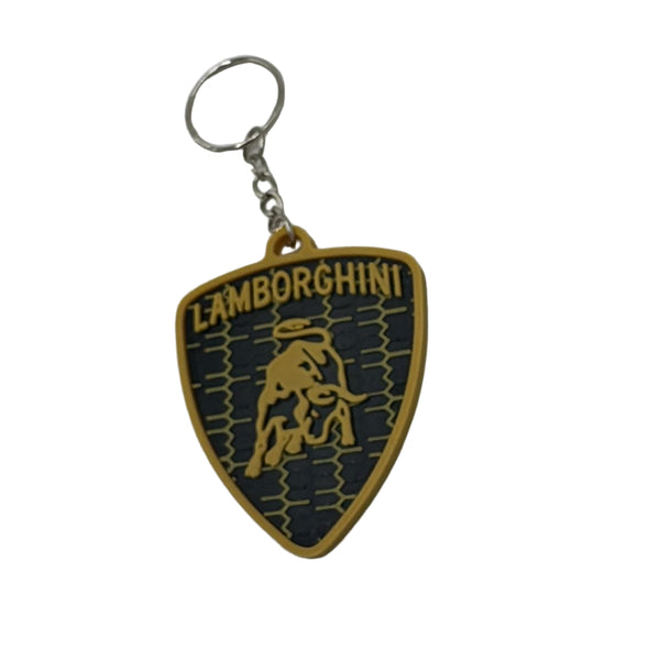 Nahaufnahme vom Bullenkopf Lamborghini aus goldfarbenem PLA 3D-Druck