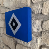 „Moderne LED-Lampe im Hamburger-SV-Design mit klar erkennbarem Vereinslogo.“