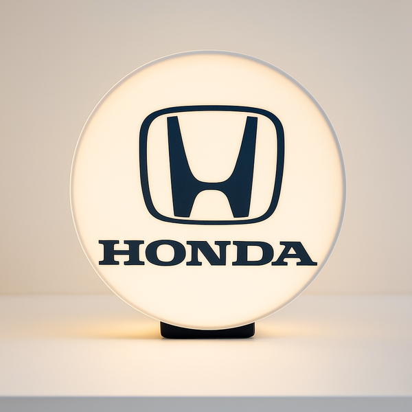 Honda LED-Leuchtschild an der Wand in heller Ausleuchtung