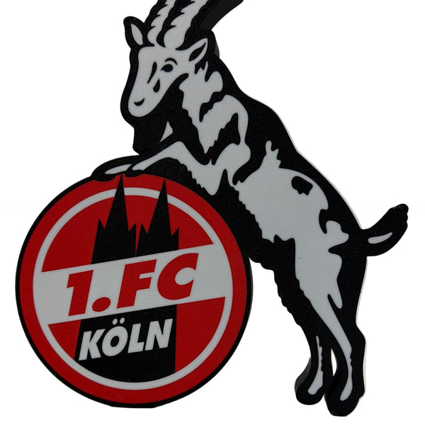 LED-Lampe im Design des FC Köln mit Gießbock-Motiv