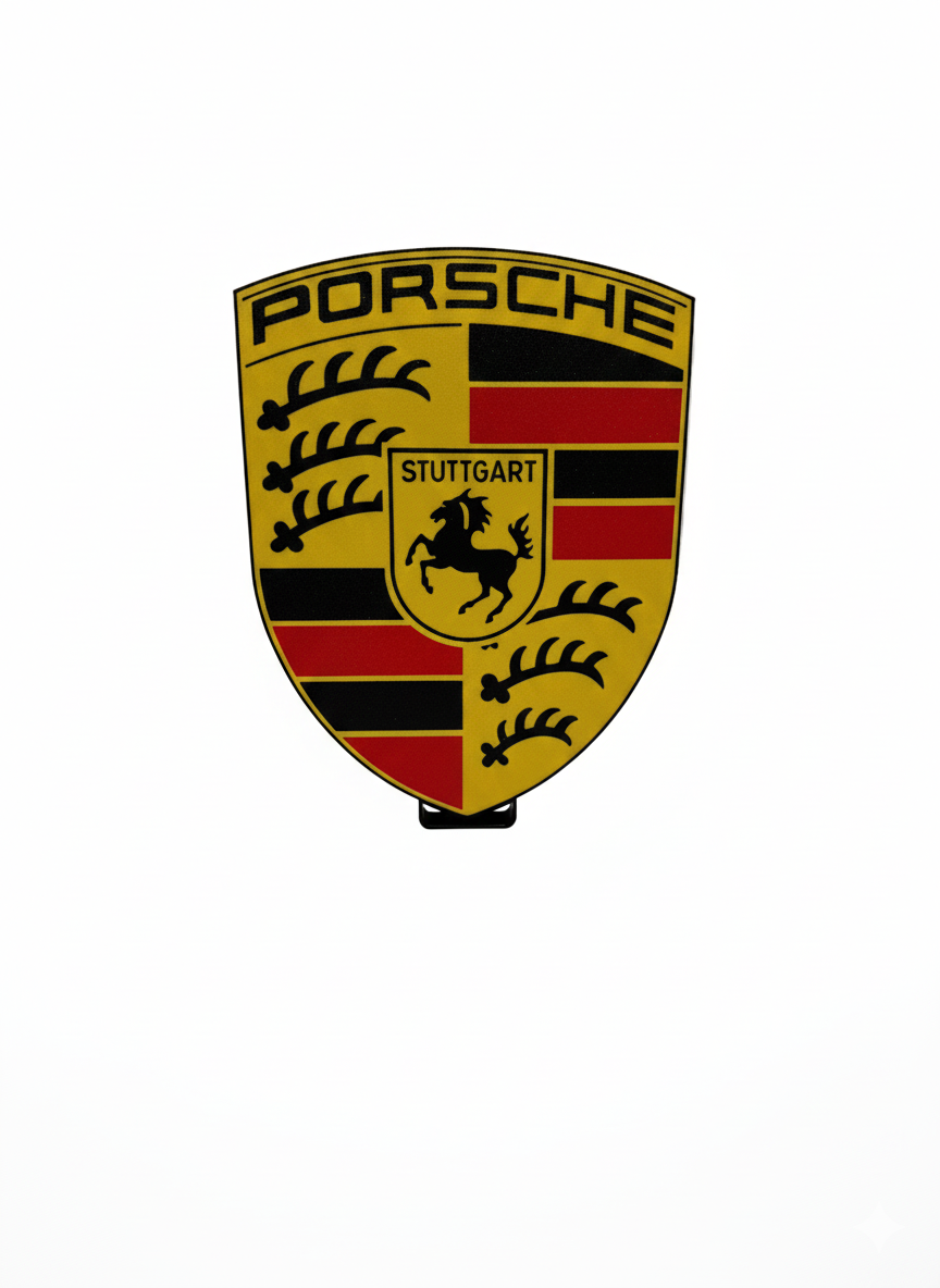  LED-Leuchte von Porsche mit stilisierter Porsche-Autosilhouette