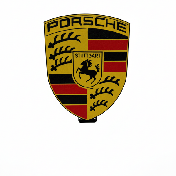  LED-Leuchte von Porsche mit stilisierter Porsche-Autosilhouette