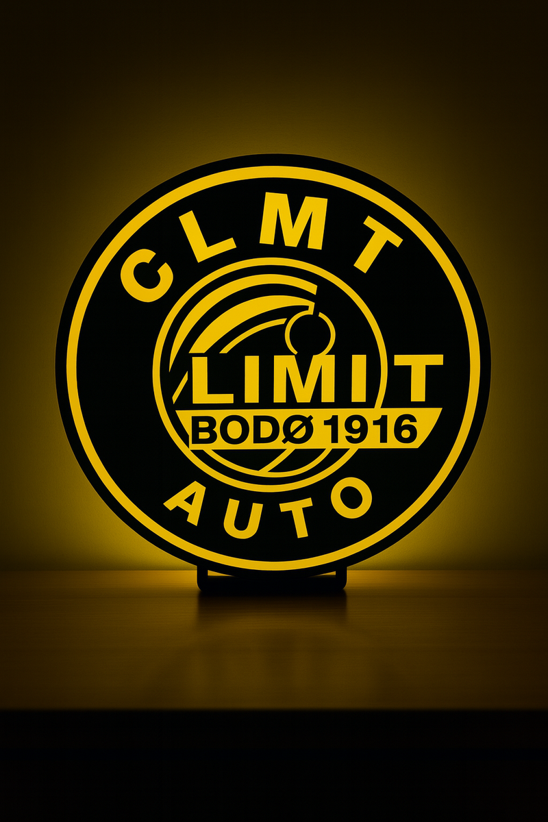 LED Leuchtschild Bodø/Glimt für Fanraum oder Wohnzimmer