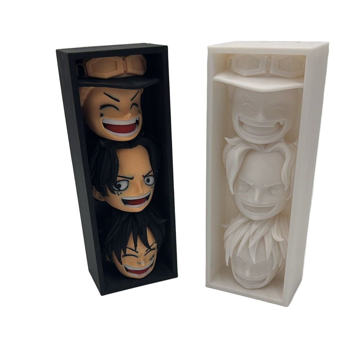 Komplettansicht One Piece Comic Halter mit Manga-Reihe, perfekt ausbalanciert und stabil