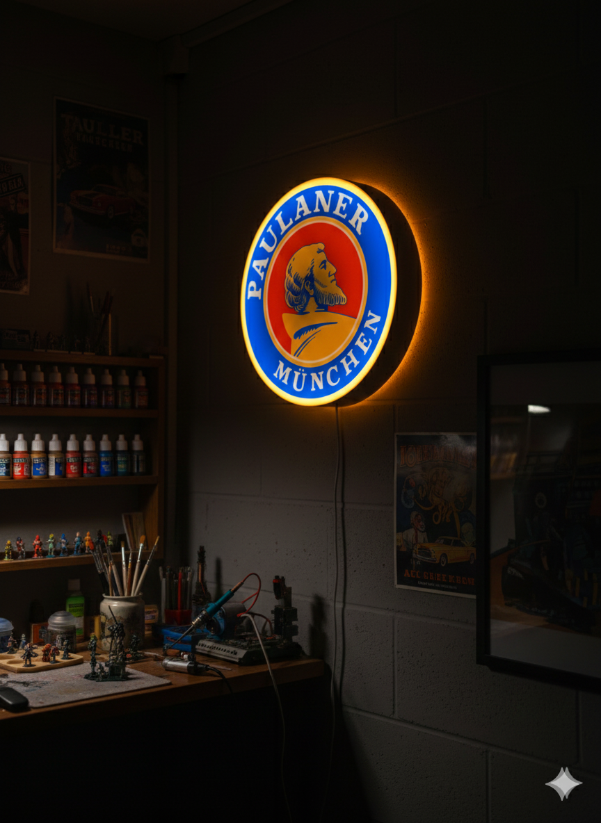 Paulaner LED Lampe mit optionalem Standfuß oder Wandmontage