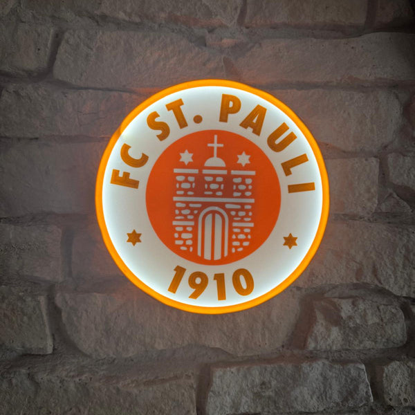 „Sanft leuchtendes Nachtlicht im St.-Pauli-Stil in Braun und Weiß.“