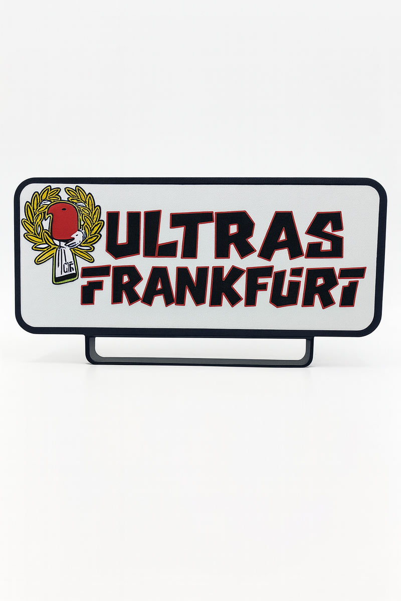 LED Leuchtschild Ultras Frankfurt Fanmotiv für Wand oder Regal 33 cm