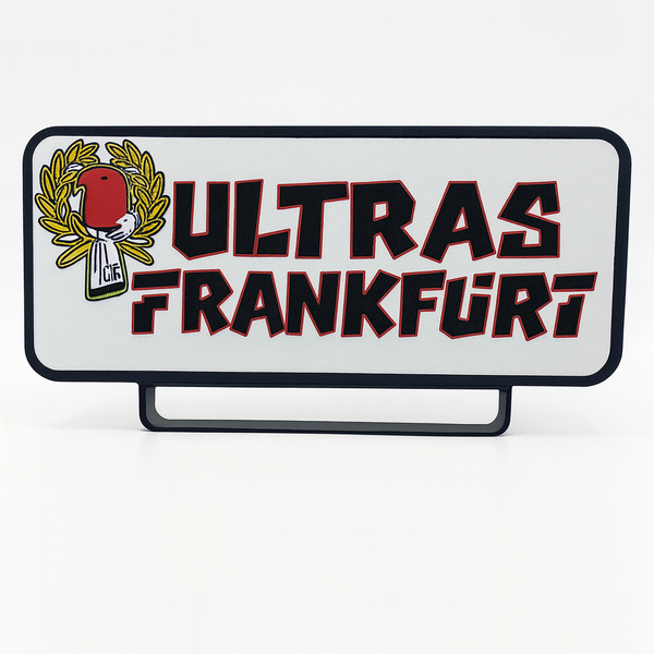 LED Leuchtschild Ultras Frankfurt Fanmotiv für Wand oder Regal 33 cm