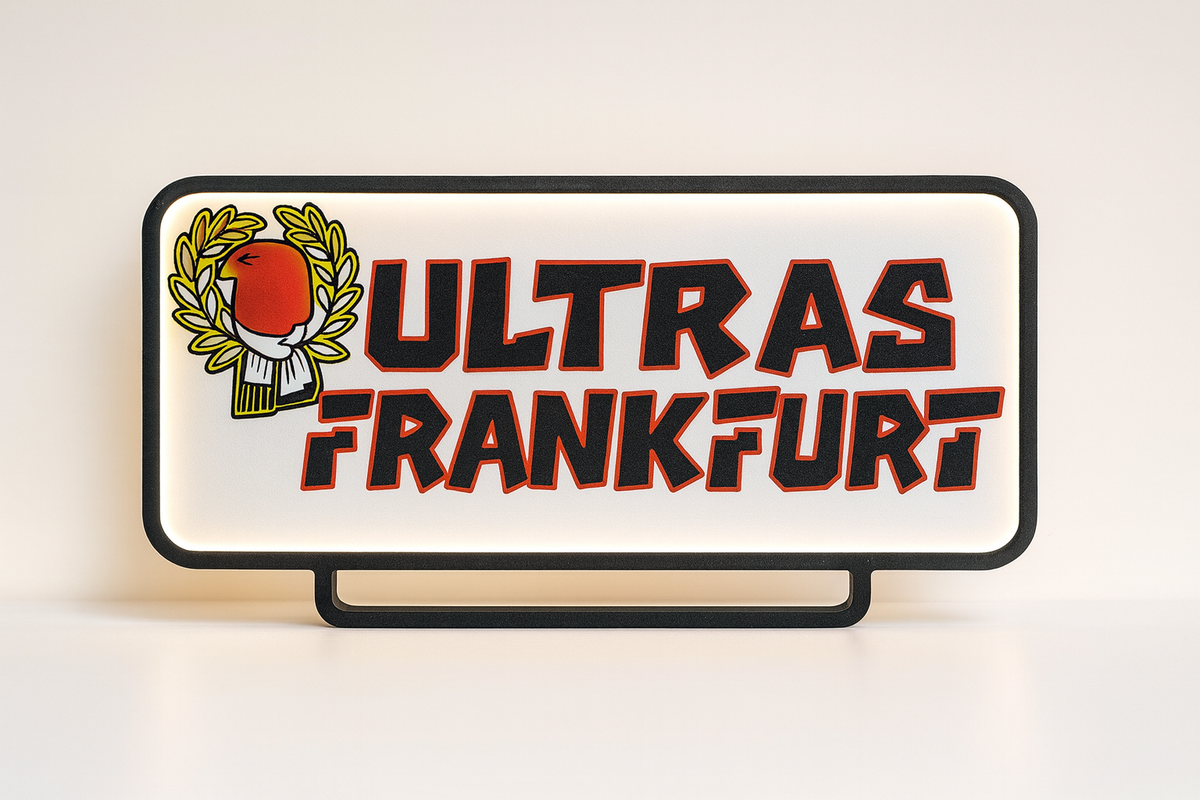 Ultras Frankfurt LED Lampe 33 cm mit heller Beleuchtung auf Acrylplatte“