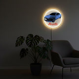 Runde Audi LED-Lampe, 23 cm, Auto-Motiv, 3D-gedruckt