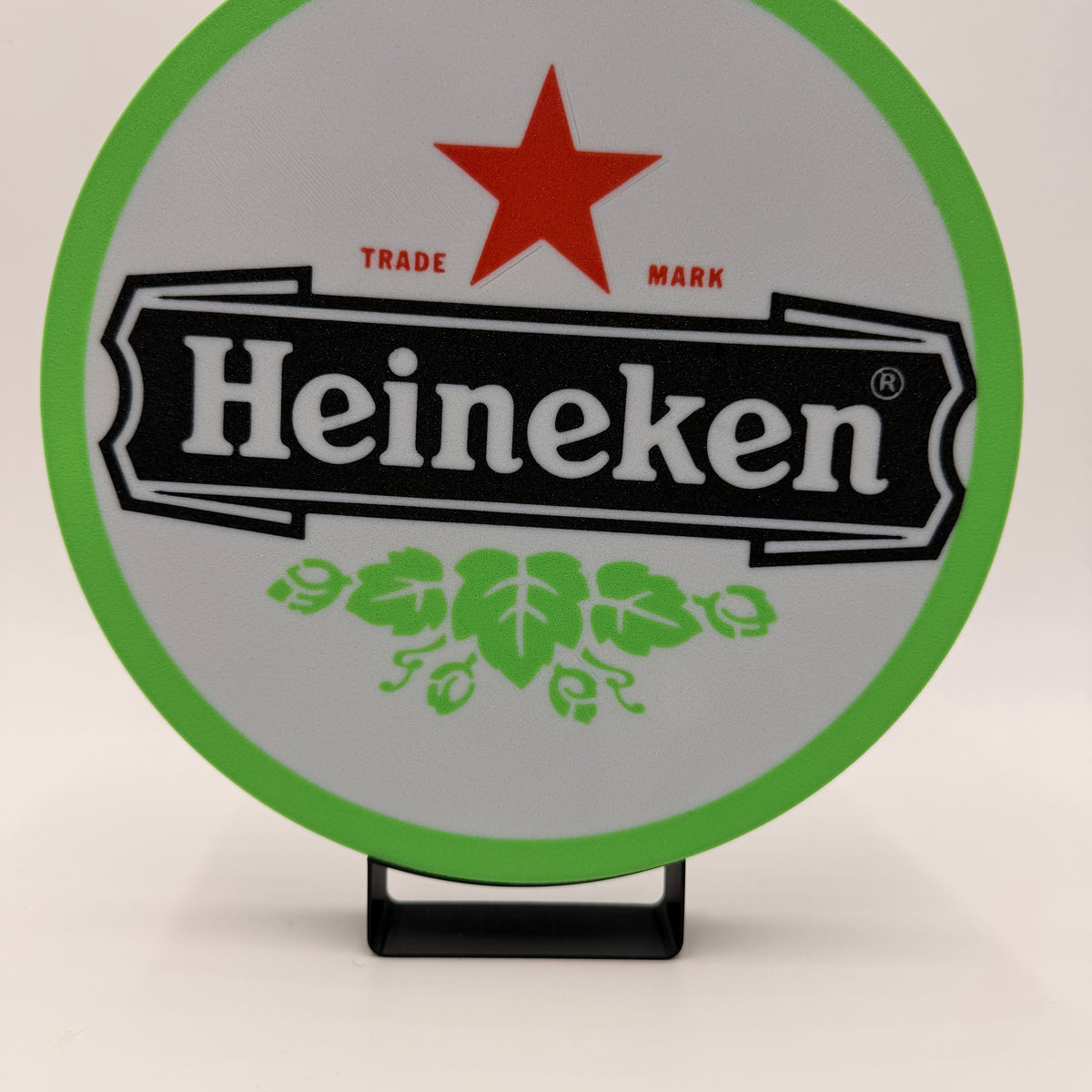 Heineken LED-Lampe rund, 33 cm Größe, beleuchtetes Logo