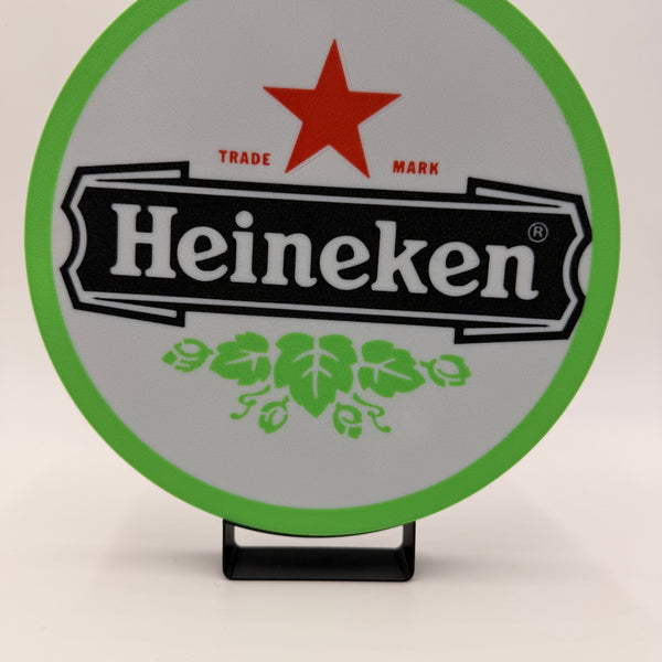 Heineken LED-Lampe rund, 33 cm Größe, beleuchtetes Logo