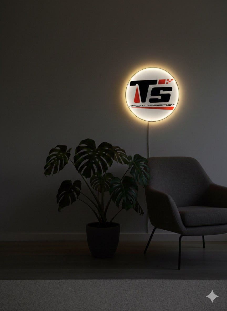 Runde TS Motorsport LED-Lampe in 23 cm, Frontansicht, 3D-gedruckt

2. Bildname: