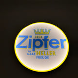 Zipfer Lampe im Dunkeln mit gleichmäßiger LED-Beleuchtung